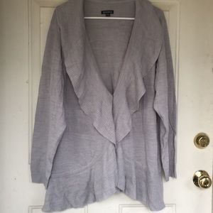 Gorgeous plus size ruffle cardigan sweater.